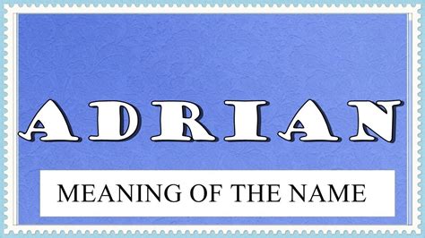 meaning name adrian